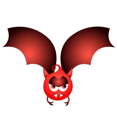 Isolated devil Halloween bat on a white background.のイラスト素材