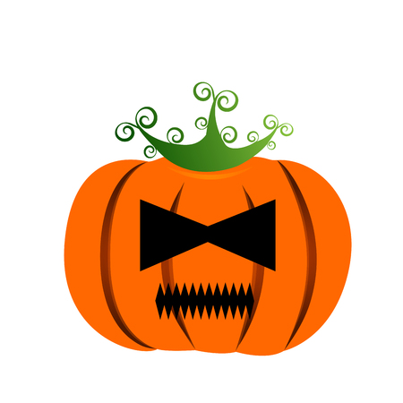 Isolated Halloween jack-o-lantern on a white background.のイラスト素材