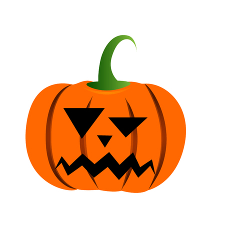 Isolated Halloween jack-o-lantern on a white background.のイラスト素材