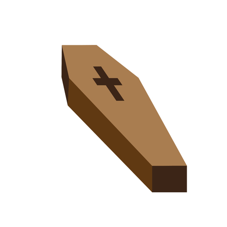 Isolated coffin icon on a white background, Vector illustrationのイラスト素材