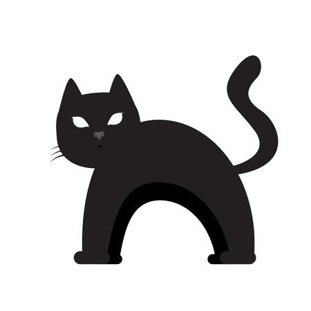 Isolated silhouette of a cat, Halloween vector illustrationのイラスト素材