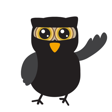 Halloween owl isolated on white, Vector illustrationのイラスト素材