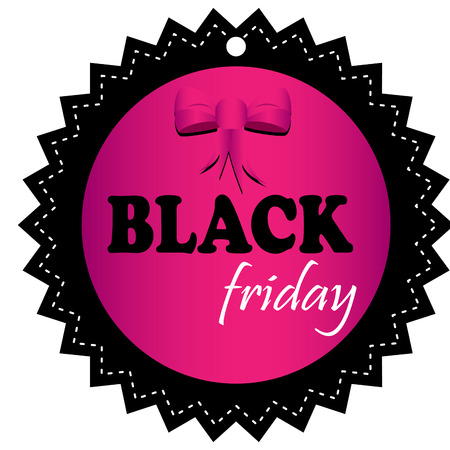 Isolated black friday label on a white background, Vector illustrationのイラスト素材