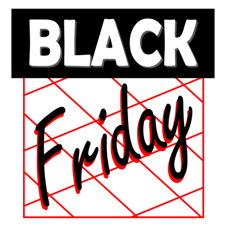 Isolated black Friday label on a white background, vector illustration.のイラスト素材