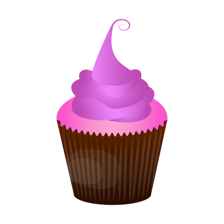 Cupcake isolated on white background, vector illustration.のイラスト素材