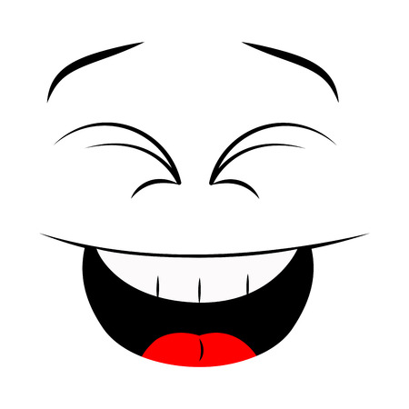 Happy expression isolated on white background, vector illustration.のイラスト素材