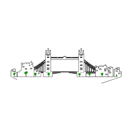 London cityscape isolated illustration.のイラスト素材