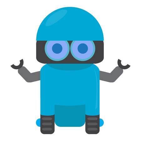 Cute robot isolated on white background, Vector illustrationのイラスト素材