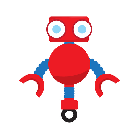 Cute robot isolated on white background, Vector illustrationのイラスト素材