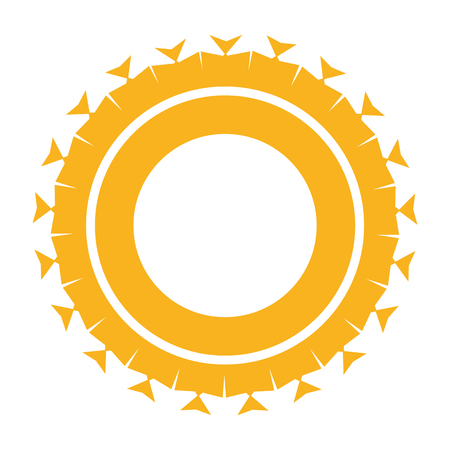 Sun icon isolated on white background, Vector illustrationのイラスト素材