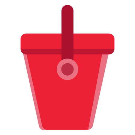 Sand bucket toy isolated on white background, Vector illustrationのイラスト素材