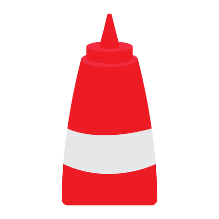 Ketchup sauce bottle isolated on white background, Vector illustrationのイラスト素材