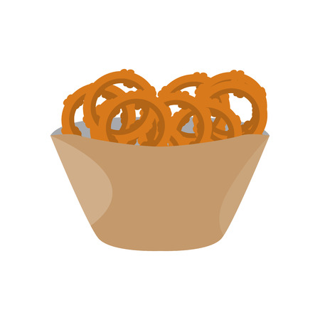 Fried onion rings isolated on white background, Vector illustrationのイラスト素材