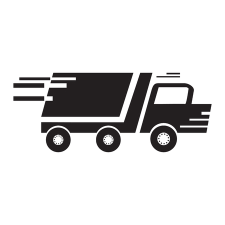 Silhouette of a truck, Delivery icon, Vector illustrationのイラスト素材