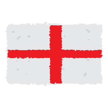 Pixelated flag of England isolated on white background, Vector illustrationのイラスト素材