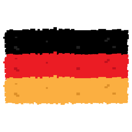 Pixelated flag of Germany isolated on white background, Vector illustrationのイラスト素材