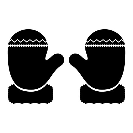 Winter gloves silhouette vectorのイラスト素材