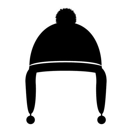 Winter hat silhouetteの写真素材