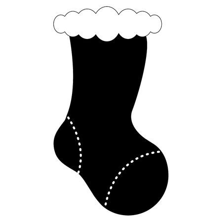 Christmas sock silhouette vectorのイラスト素材