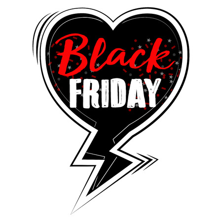 Black Friday label on white background, vector illustration.のイラスト素材
