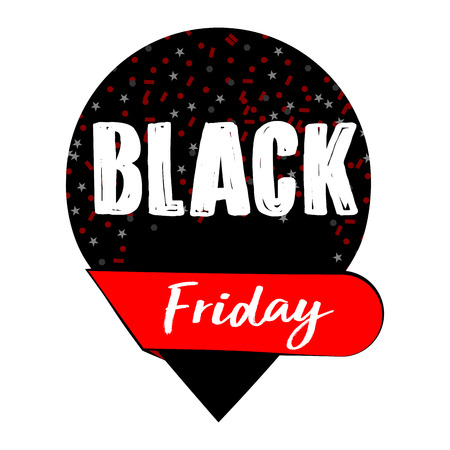 Black Friday label on white background, vector illustration.のイラスト素材