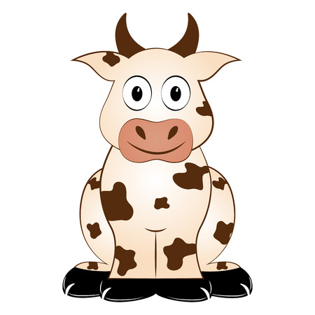 Isolated cow icon, digitally generated image on white backgroundのイラスト素材