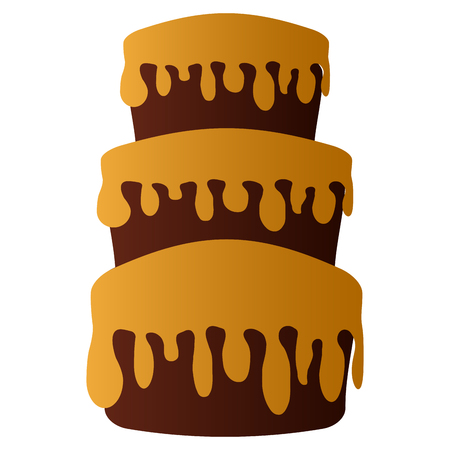 Birthday cake isolated on white background, Vector illustrationのイラスト素材
