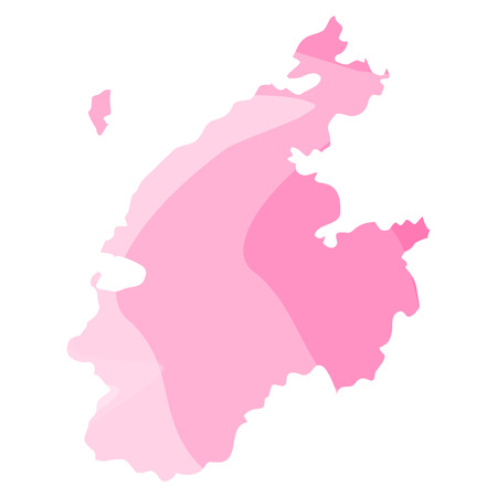 Chutotka autonomous okrug political mapのイラスト素材