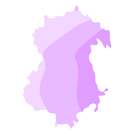 Magadan oblast political mapのイラスト素材