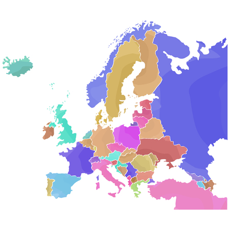 Political map of Europe Vector illustration.のイラスト素材
