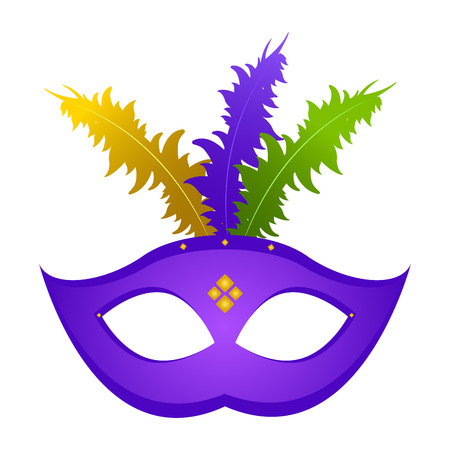 Mardi gras mask icon on white background illustration.のイラスト素材