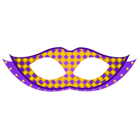 Mardi gras mask icon on white background illustration.のイラスト素材