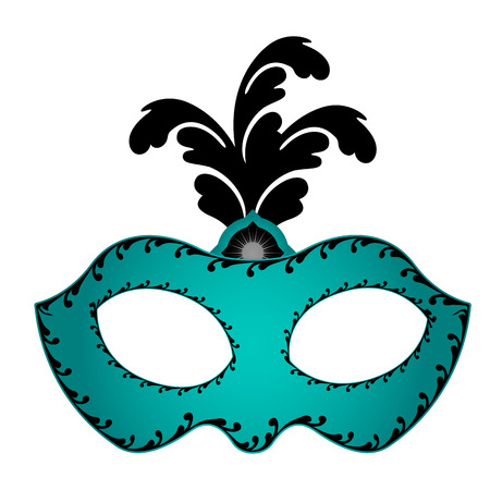 Mardi gras mask icon on white background illustration.のイラスト素材