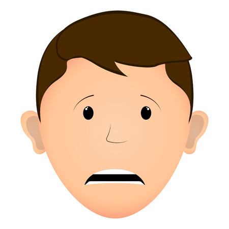 Avatar of a worried man, Vector illustrationのイラスト素材