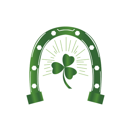 Patrick day horseshoe on a white background, Vector illustrationのイラスト素材