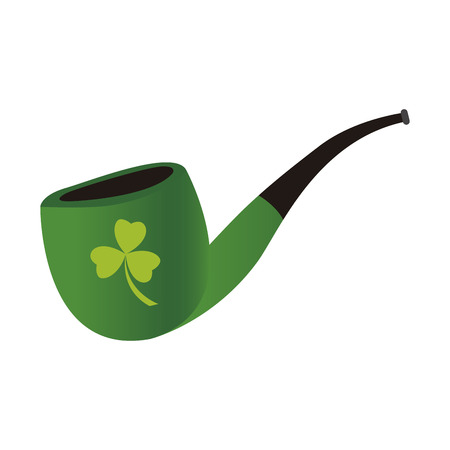 Traditional smoking pipe on a white background, Patrick day vector illustrationのイラスト素材