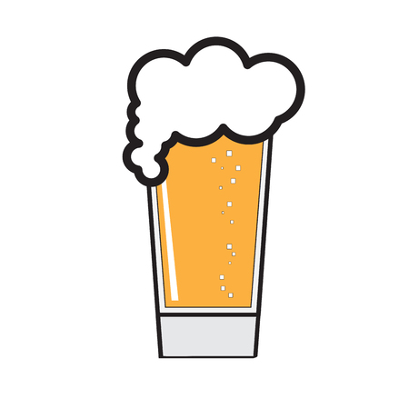 Beer glass icon on a white background, Vector illustrationのイラスト素材