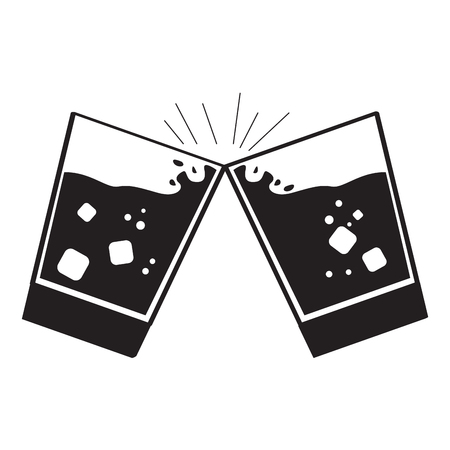 Pair of beer glasses illustration.のイラスト素材