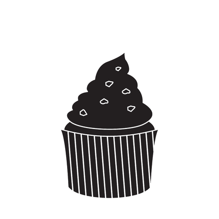 Isolated cupcake silhouetteのイラスト素材