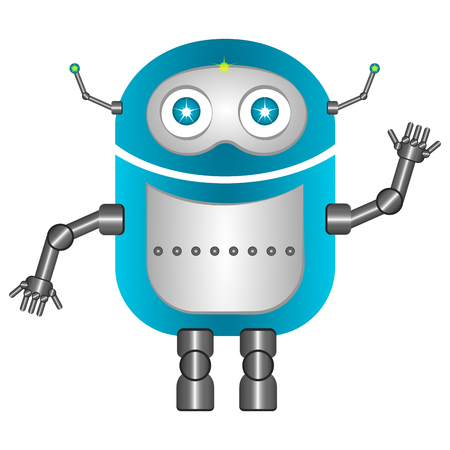 Cute robot isolated on white background, Vector illustrationのイラスト素材
