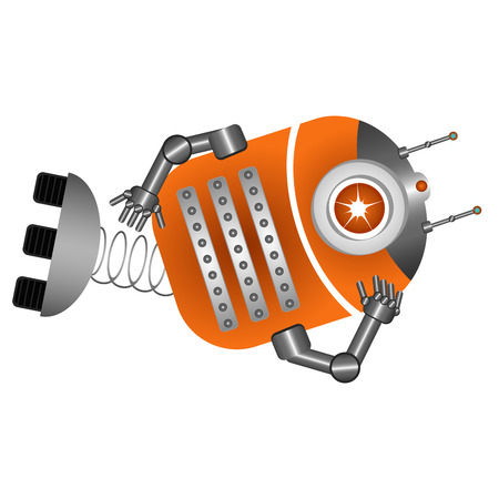 Resting cute robotのイラスト素材