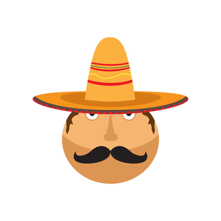Man with a mexican hat illustration.のイラスト素材