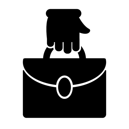 Hand holding a suitcase icon vector illustration designのイラスト素材