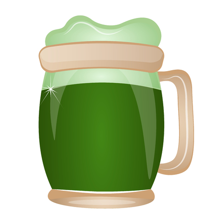 Beer mug with foam. Patrick day. Vector illustration designのイラスト素材