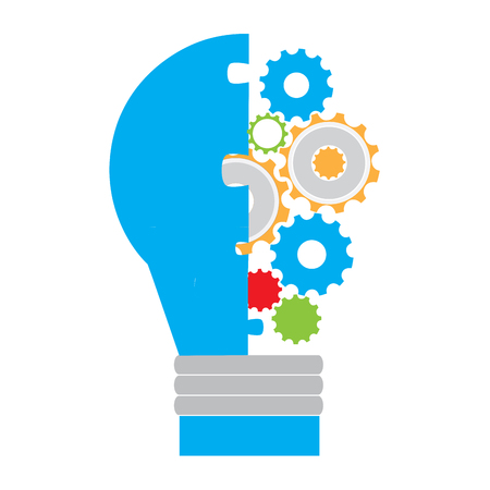 Light bulb with gear piecesのイラスト素材