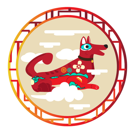 Chinese new year labelのイラスト素材