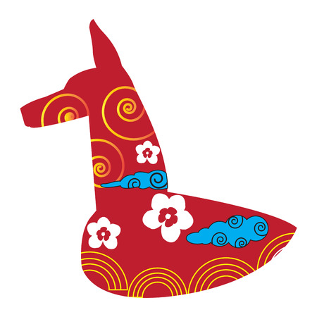 Chinese new year. Dog silhouetteのイラスト素材