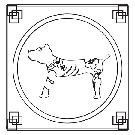 Chinese new year labelのイラスト素材