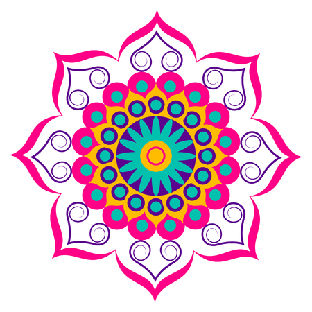 Decorative colored mandalaのイラスト素材