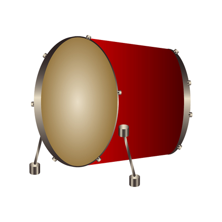 Isolated bass drum. Musical instrumentのイラスト素材